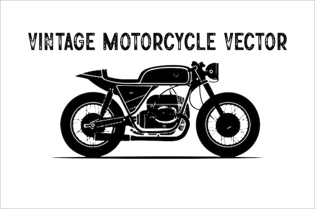 Silhueta vectorial de diseño de motocicletas antiguas Vector de diseño de motos antiguas
