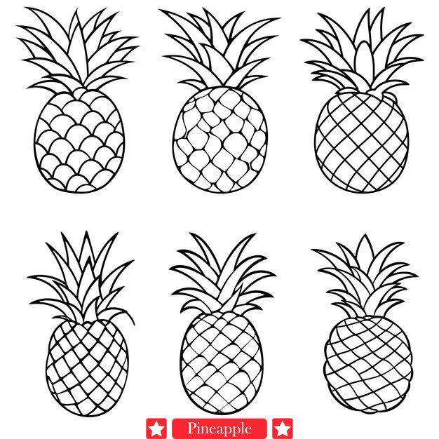 Silhueta vectorial de piña dinámica de tango tropical perfecta para diseños inspirados en las islas