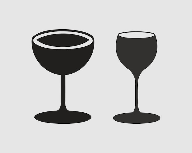 Silhuetas de dos copas de vino