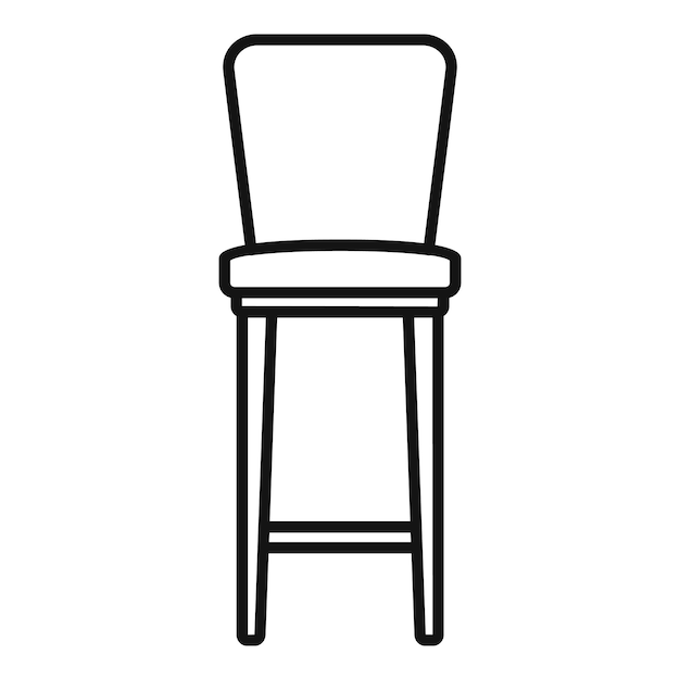 Silla alta con respaldo de pie sobre un fondo blanco