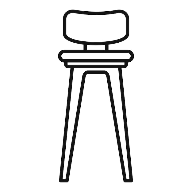 Silla alta simple con icono de respaldo que muestra un diseño minimalista