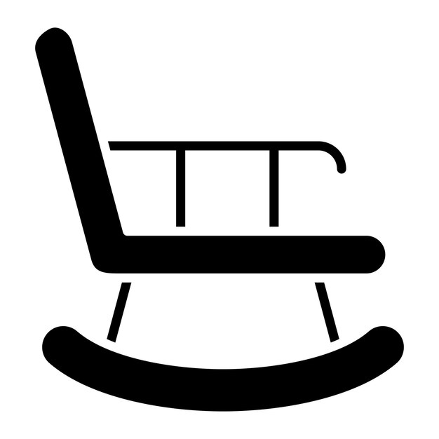 Silla de balanceo Ilustración en negro sólido