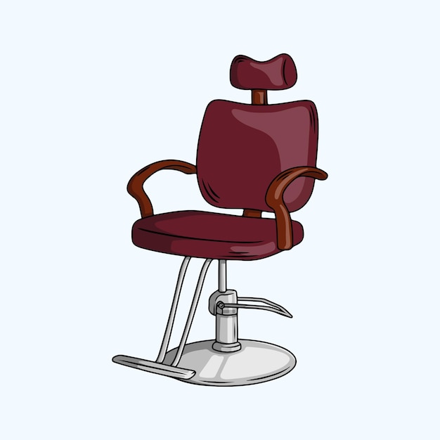 Silla de barbero de cuero marrón en estilo clásico
