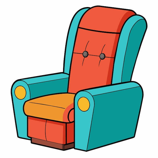 Vector una silla colorida con un asiento rojo y un asiento amarillo