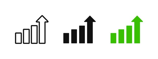 Silla de crecimiento Símbolo de progreso Diagrama estadístico creciente Signo de flecha ascendente Gráfico financiero