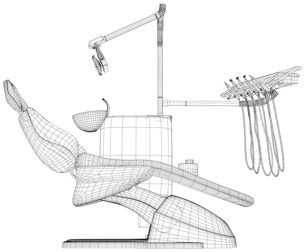 Silla dental eps formato de wireframe vector creado por d