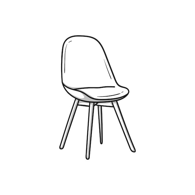 silla dibujada en la ilustración vectorial del boceto de power doodle