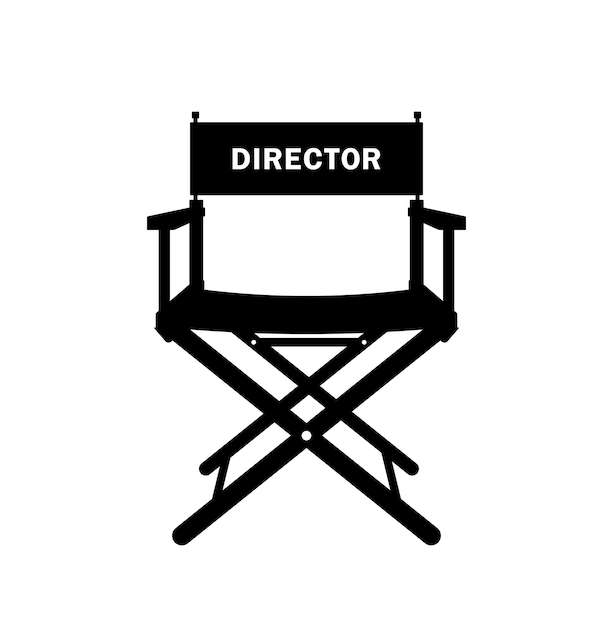 Vector silla de director de cine silueta sillón de estudio de cine
