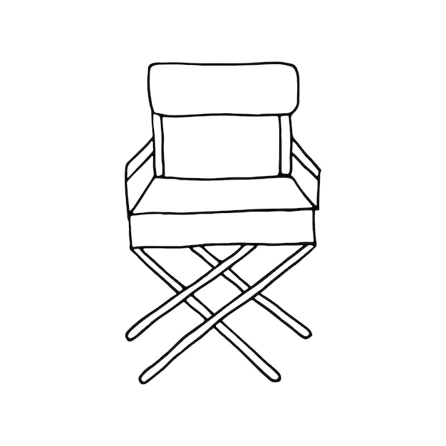 Silla de los directores Dudo de la película Ilustración vectorial dibujada a mano Esbozo