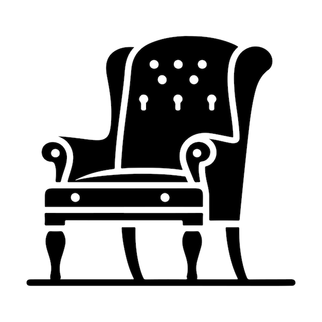 Silla de diseño de arte vectorial de silueta