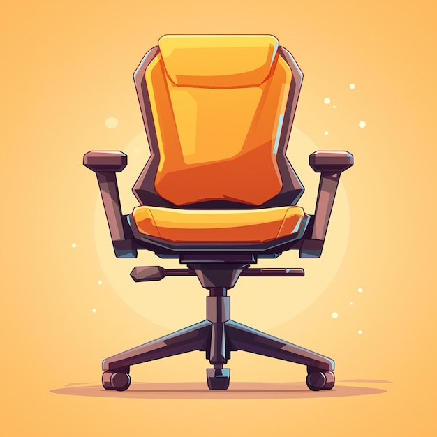Vector silla elegante para la oficina en casa con apoyo lumbar