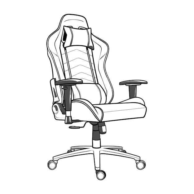 Silla gamer dibujada a mano