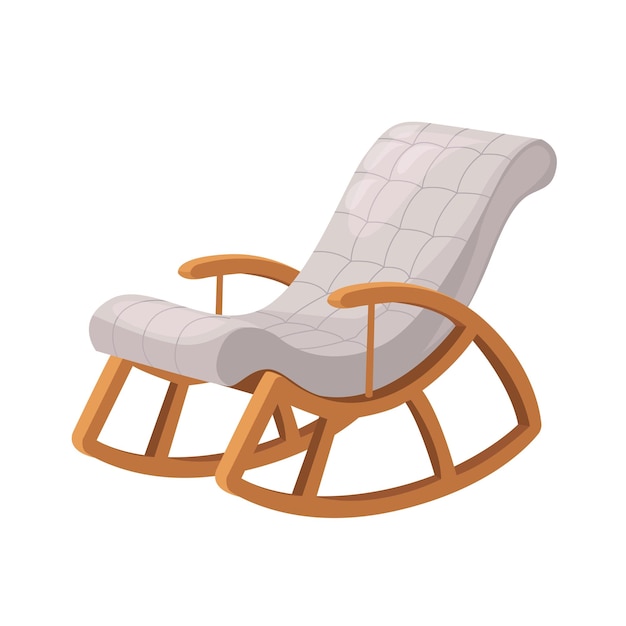 Silla lindo muebles sillón y diseño de puf de asiento en ilustración interior de apartamento amueblado de oficina de negocios o sillón aislado en estilo de dibujos animados de vector de fondo blanco