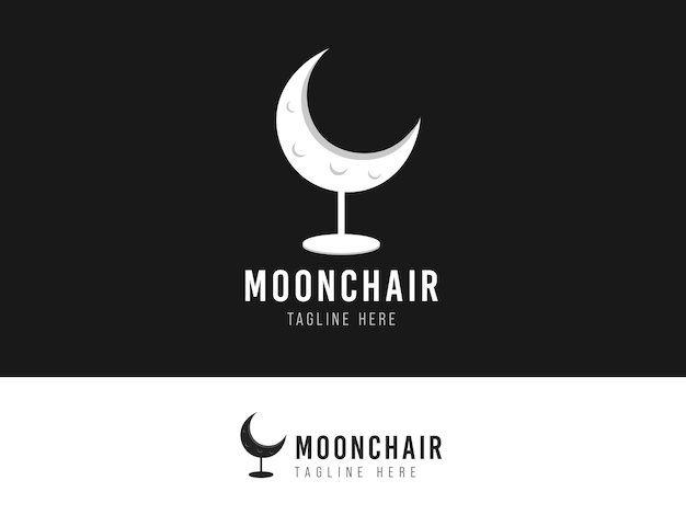 Vector silla de luna creciente moderno concepto de logotipo creativo único