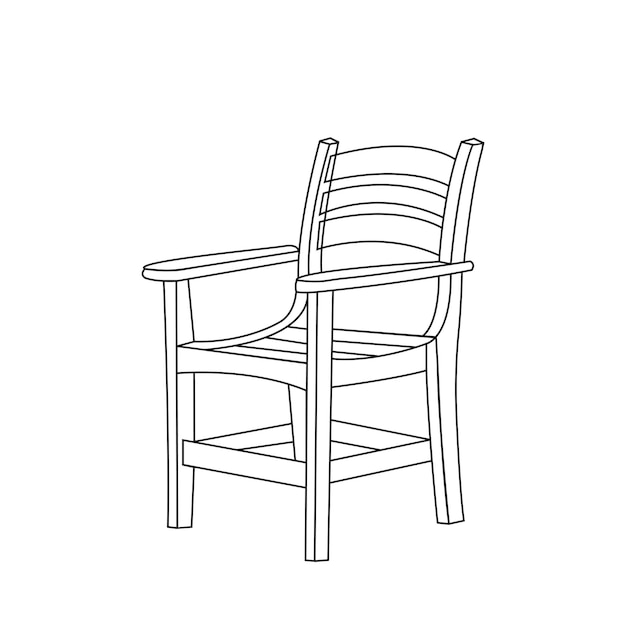 Silla de madera marrón con respaldo y asiento beige suave Mobiliario para comedor Diseño vectorial plano