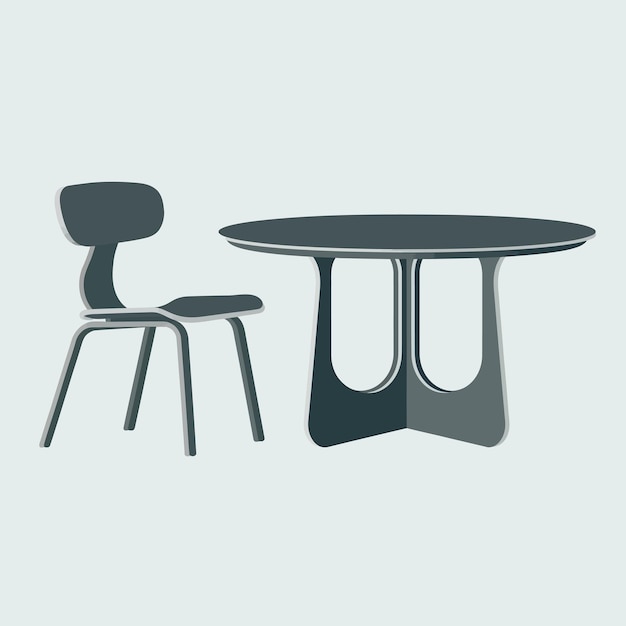 una silla y una mesa con la letra u en ella