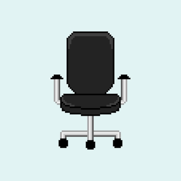 Silla negra en estilo pixel art