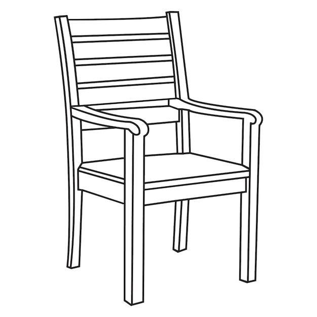 Silla de oficina delante y detrás Vista de ángulo de sillas de oficina mínima vectorial aislada en backgrou blanco