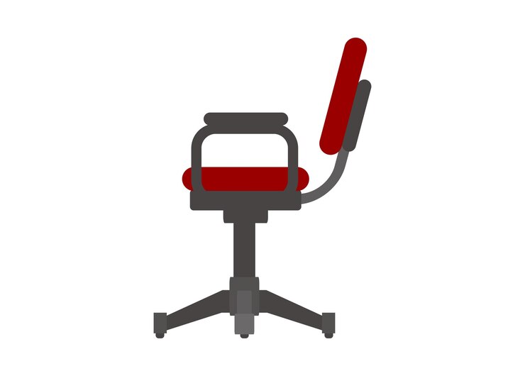 Vector silla de oficina vista lateral ilustración plana sencilla