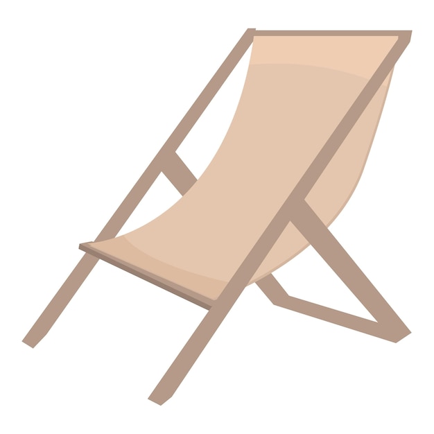 Silla de playa de madera de pie sobre un fondo blanco