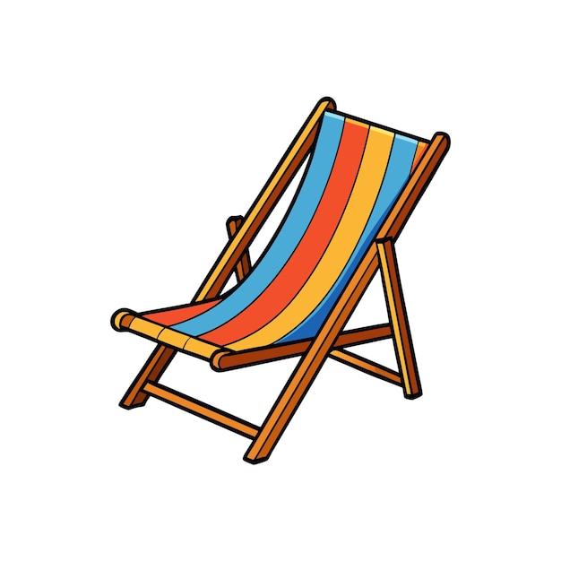 Silla de playa de rayas coloridas para la relajación de verano