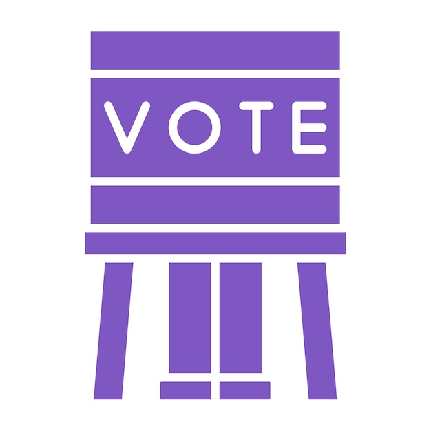 Vector una silla púrpura con la palabra voto en ella