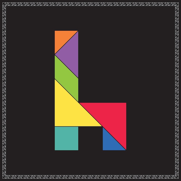 Silla de rompecabezas de Tangram Vector Ilustración geométrica de colores