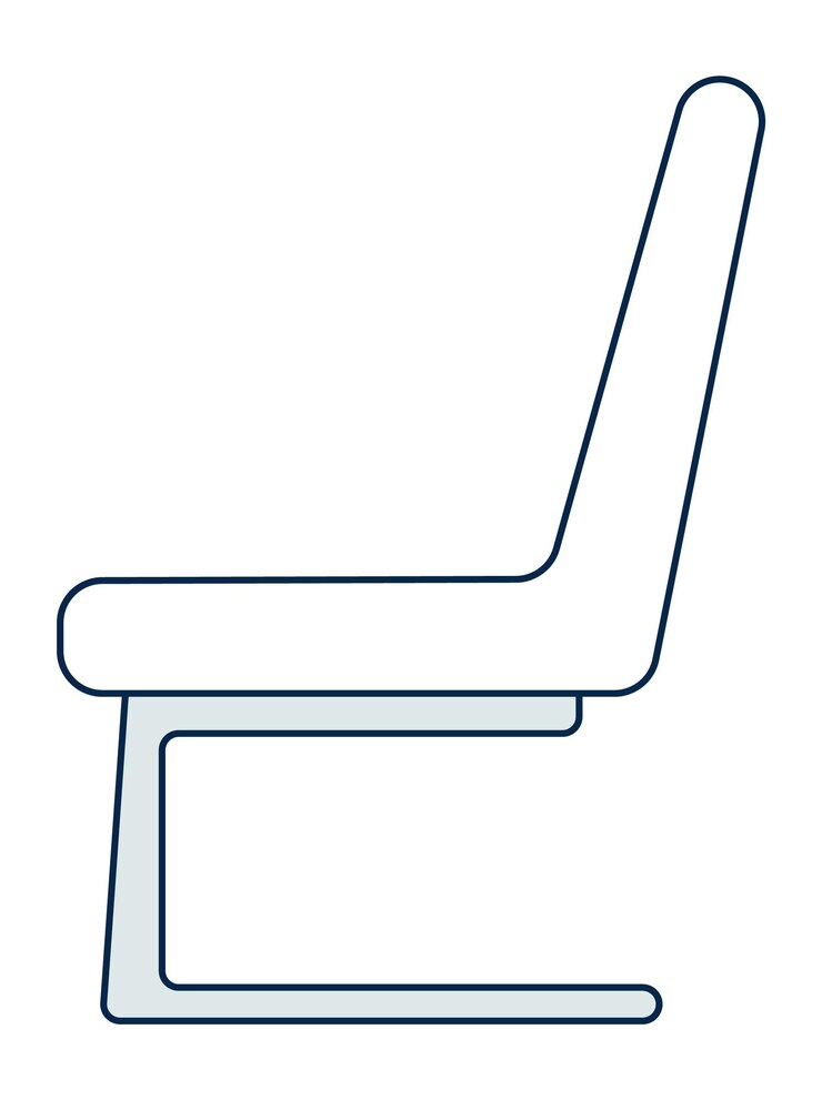 Vector silla, vista lateral, muebles de oficina, asiento, icono