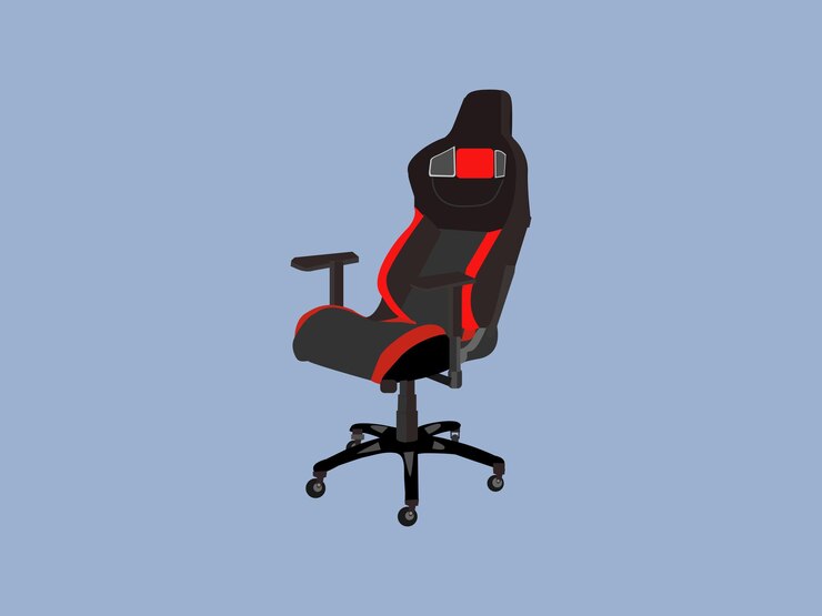Vector sillas de escritorio de oficina negras silla de juego asiento