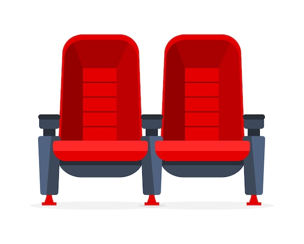 Vector sillas rojas de cine retro sillón de cine ilustración vectorial