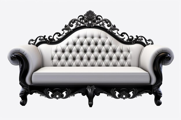 Sillón barroco imperial clásico con adornos lujosos vector francés lujo rico e intrincado