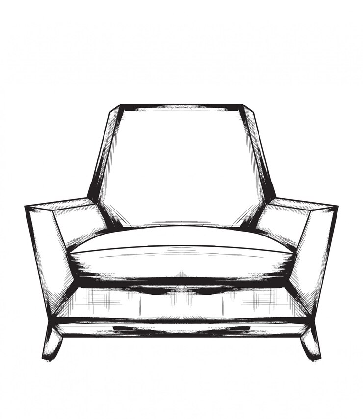 Vector sillón barroco rico