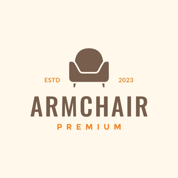 sillón cómodo confort moderno minimalista muebles interiores diseño de logotipo ilustración de icono vectorial