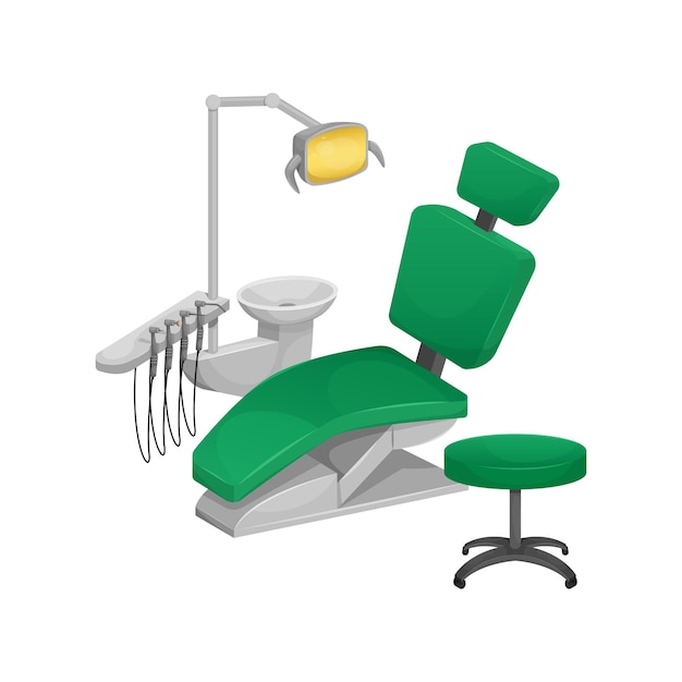 Sillón dental aislado en blanco