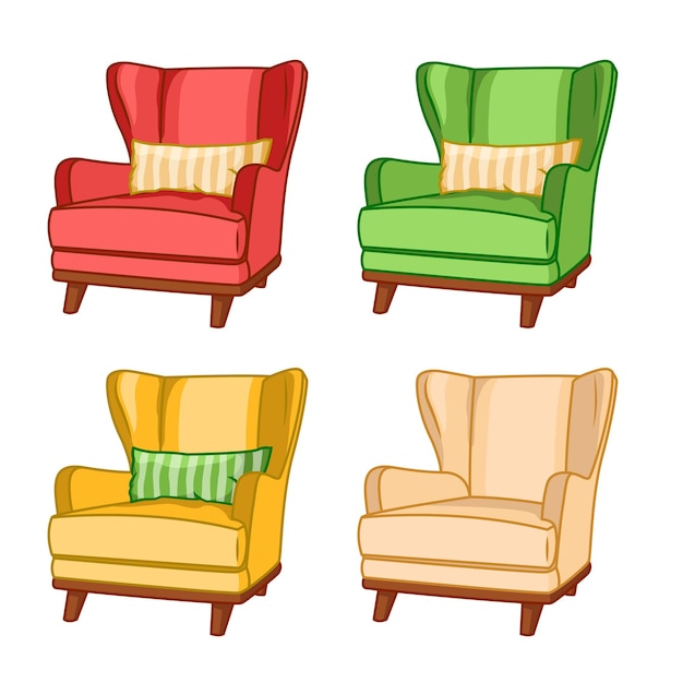Sillón en el interior de un apartamento amueblado ilustración de un acogedor sillón casero