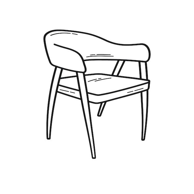 Sillón con respaldo boceto de silueta suave