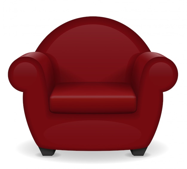 Sillón rojo muebles ilustración vectorial