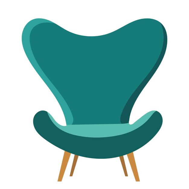 Sillón sobre fondo blanco en vector de estilo plano