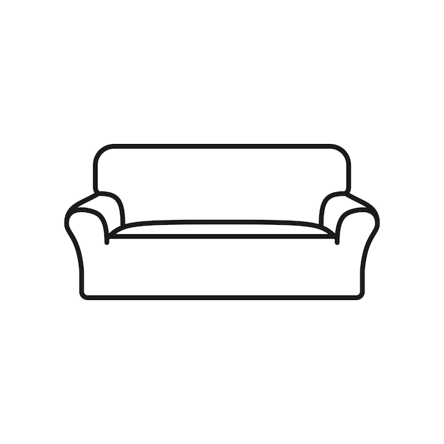 Sillón de sofá para ilustración de icono de vector de sala de estar cómodo descanso muebles sofá silla