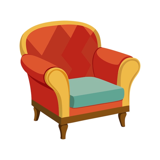 Sillón vectorial de forma Ilustración vectorial aislada en fondo blanco