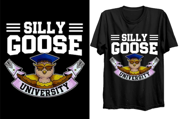 Vector silly goose university funny meme trend style diseño de camiseta para duck lover