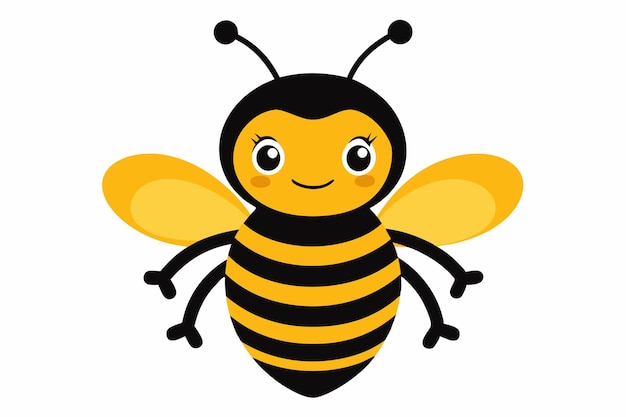 silueta de abeja linda sobre un fondo blanco A