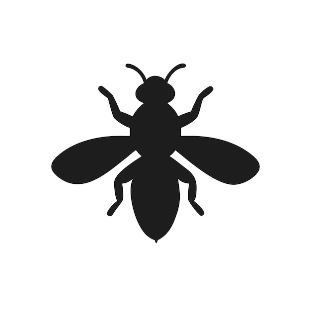 Silueta de una abeja en vuelo