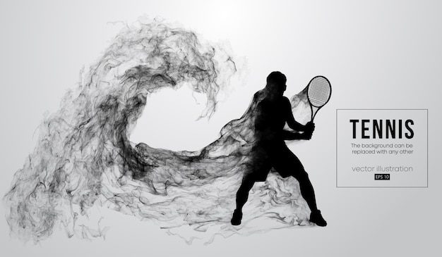 Silueta abstracta de un hombre jugador de tenis