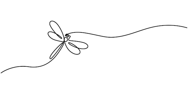 silueta abstracta de libélula dibujo de línea continua impresión de tatuaje pequeño para ropa y logotipo