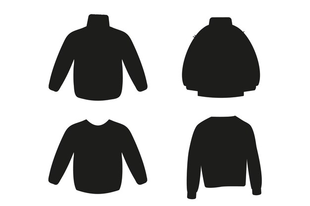 Silueta acogedores suéteres de otoño clipart ropa de otoño