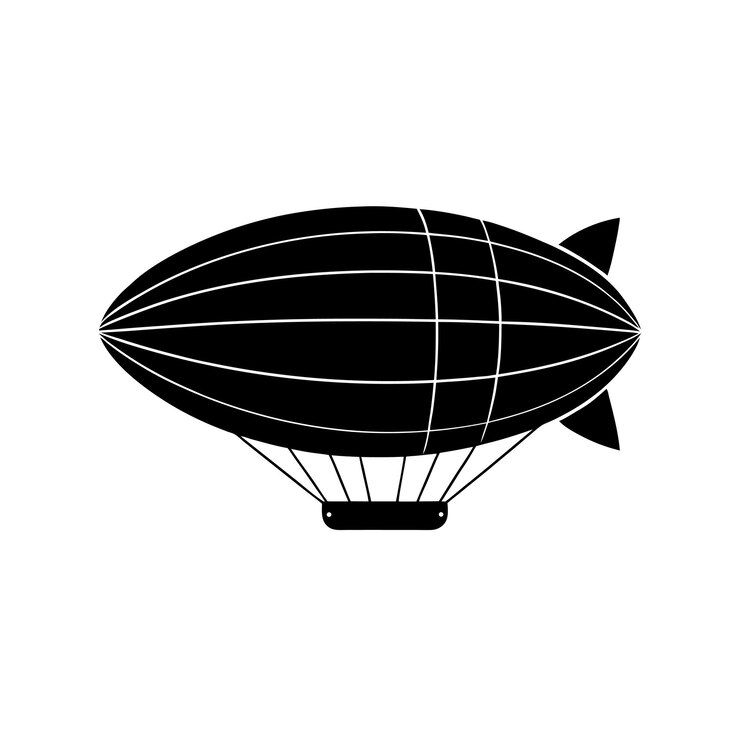 Silueta de la aeronave en blanco y negro
