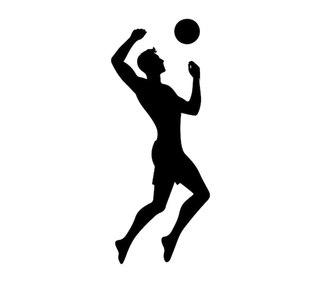 Silueta aislada vectorial de voleibol de playa