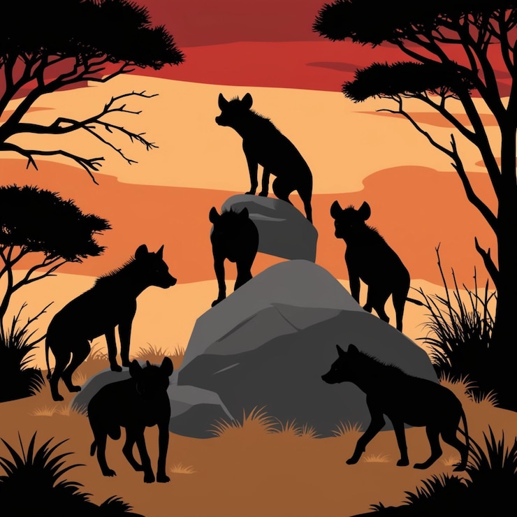 Vector silueta de animal en el bosque