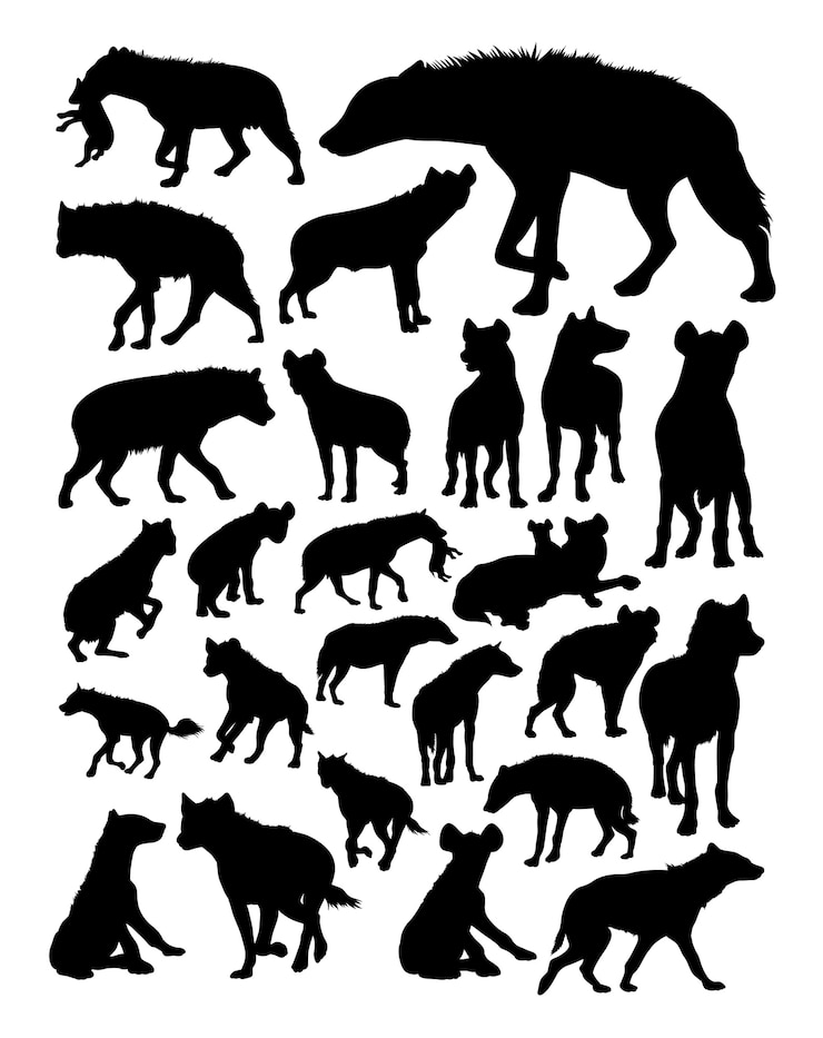Vector silueta de animal de hiena